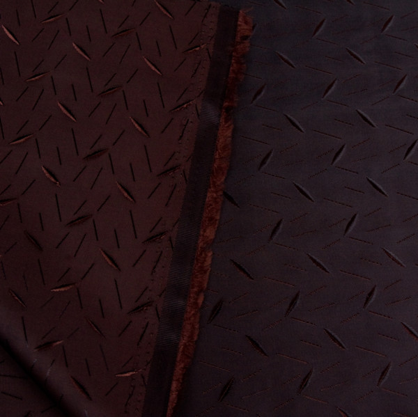 Ткань подкладочная Поливискоза Twill, 90гр/м2, 52пэ/48вкс, 146см, коричневый Жаккард зернышко/S917,2